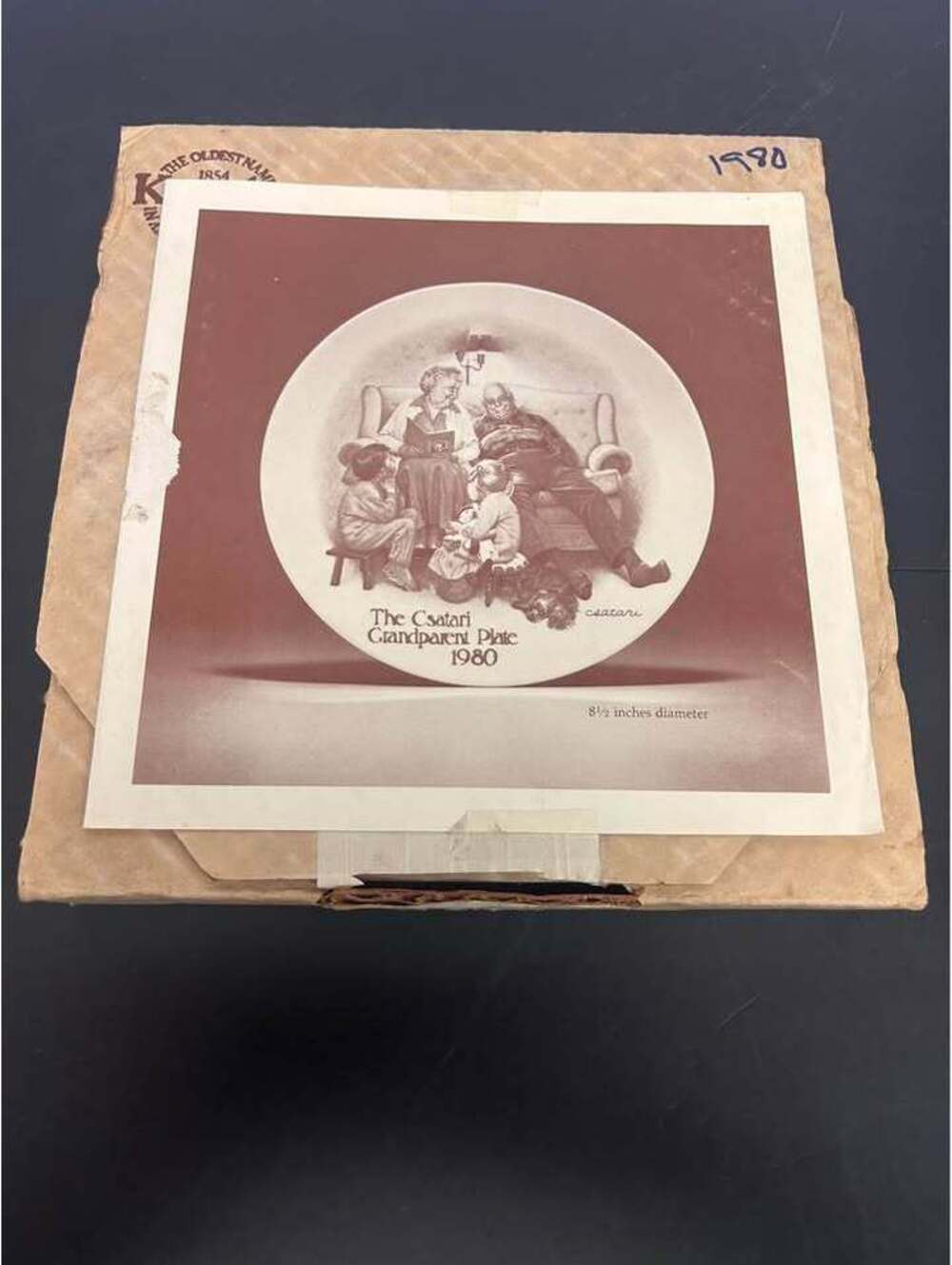 Knowles Joseph Csatari 'The Bedtime Story' Grandparent Plate 1980